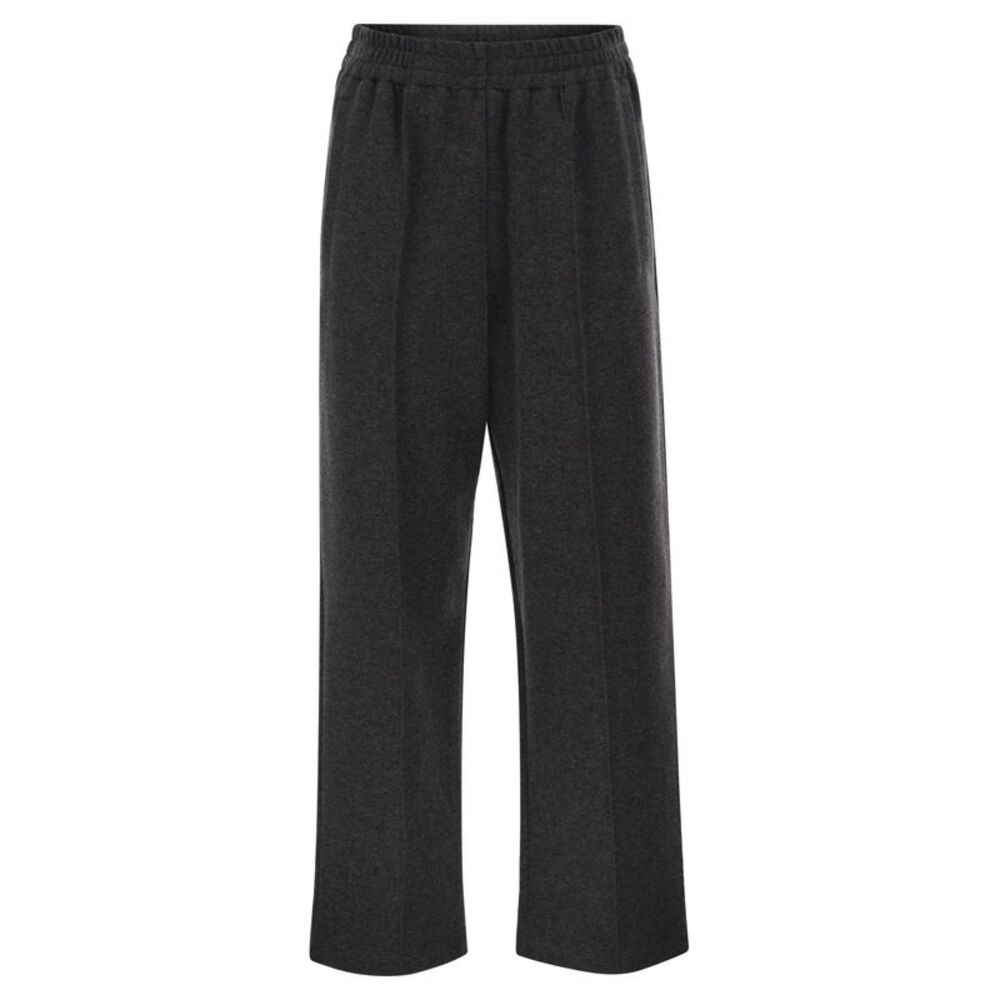 Brunello Cucinelli Women Wide-Leg Cotton And Cashmere Jersey Trousers